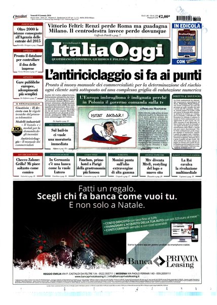 Italia oggi : quotidiano di economia finanza e politica